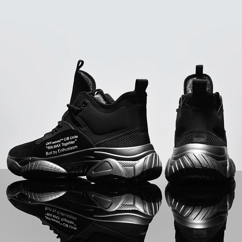 Новинка зимние мужские кроссовки с мехом 2020 плюшевые сохраняющие тепло ботинки