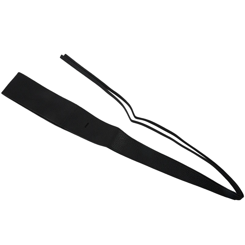 Женский широкий пояс из искусственной кожи с завязками вокруг пояса Obi черный в