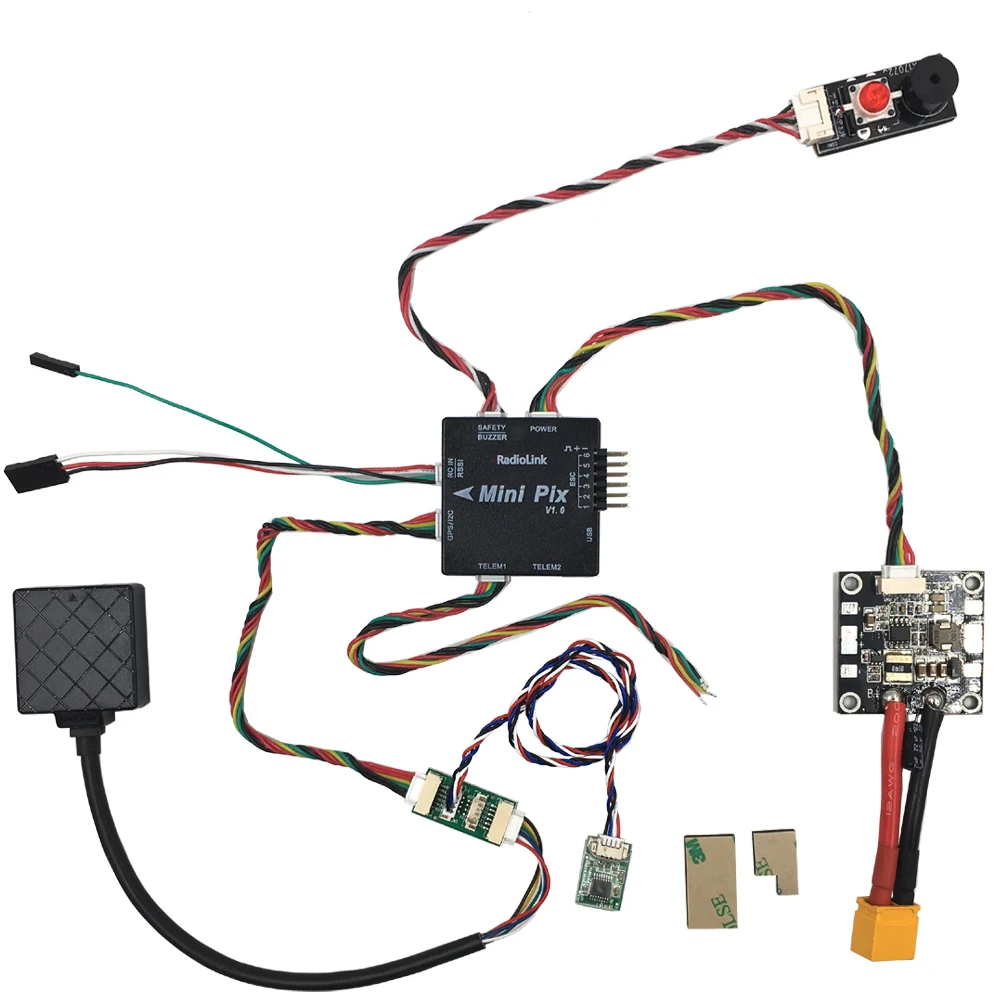 Radiolink Mini PIX pixhawk M8N gps Контроллер полета с виброзатуханием программным обеспечением для гоночного дрона/вертолета/фиксированного крыла