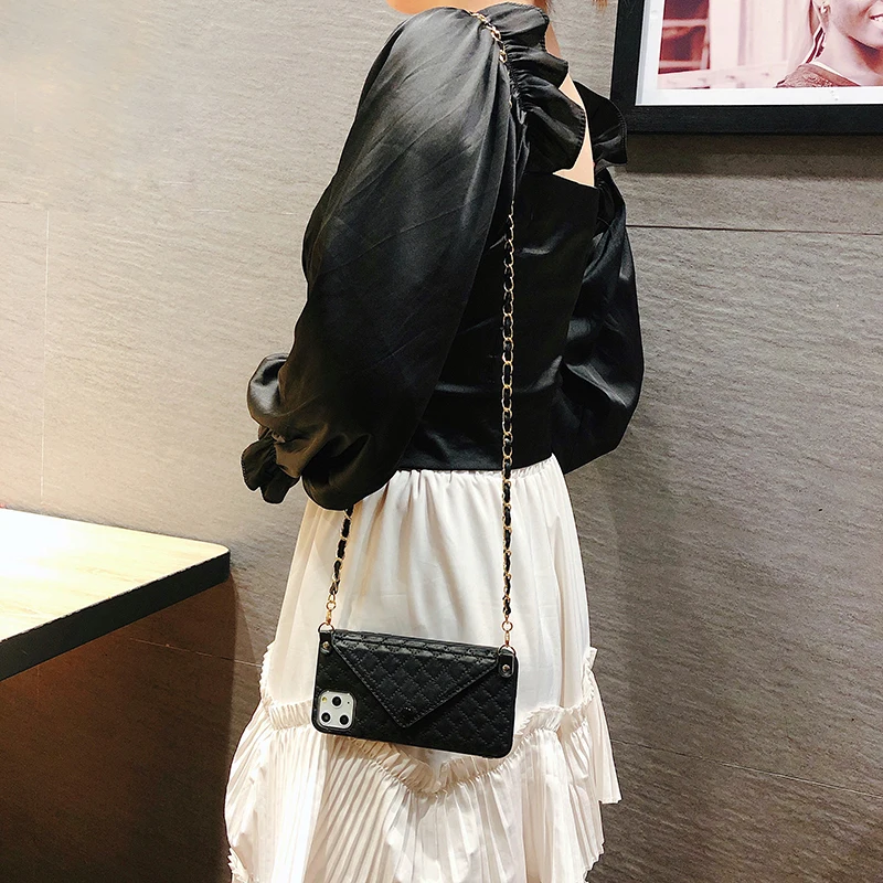 Crossbody Wallet Case for iPhone SE 2020 11 Pro Max X Xs Max XR Hidden Card Holder Case for iPhone 8 7 6 6S Plus With Strap