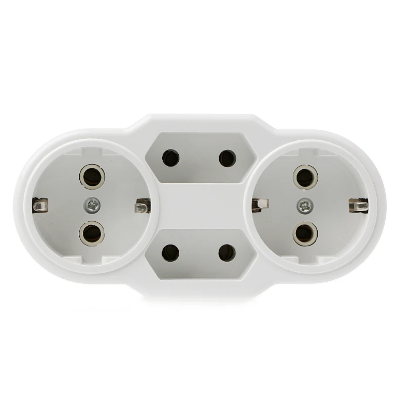 

Power Adapter Conversion Plug Travel 1 TO 4 Way EU Type White 110-250V
