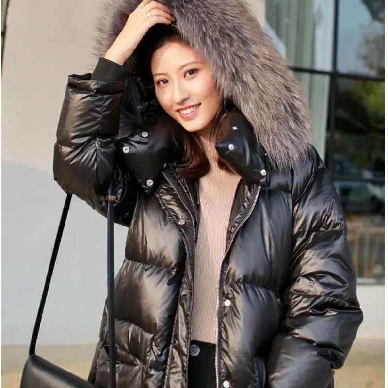 Высокая уличная Женская мода супер длинные пуховики 2019 зима новый тренд большой