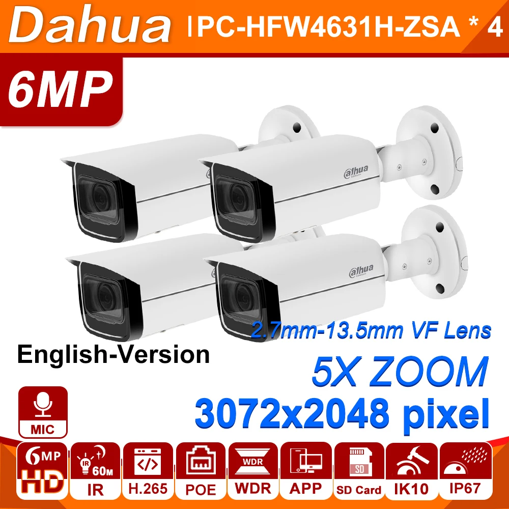 Оптовая продажа Dahua 6MP IP камера IPC HFW4631H ZSA Обновление от HFW4431R Z 4 шт./лот со