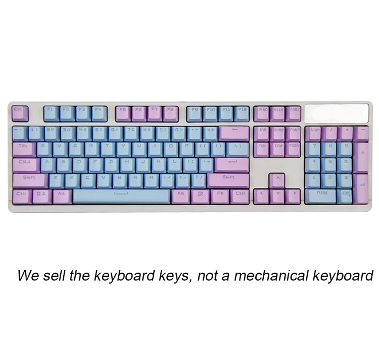 Purple Blue Розовый Фиолетовый Синий механическая клавиатура Ключ Крышка 104/87 keycap ABS Прозрачный ключ крышка для игр механическая клавиатура MX брелки - Цвет: Purple Blue