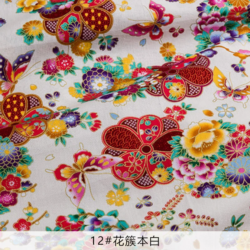 45*45 см 45*145 см бронзовая хлопковая ткань японский цветочный узор ткань для DIY лоскутное и женское платье cheongsam TJ8692 - Цвет: 12