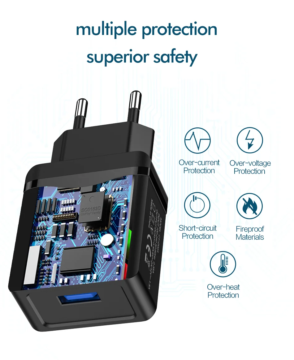 ROCK Quick Charge 3,0 18 Вт QC 3,0 4,0 быстрое зарядное устройство USB портативное зарядное устройство для мобильного телефона iPhone samsung Xiaomi huawei