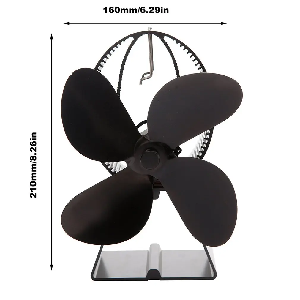 

Fireplace Heat-powered Four-page Fan Wood Fireplace Faster Speed Greater Wind Volume Greater Comfort Fan