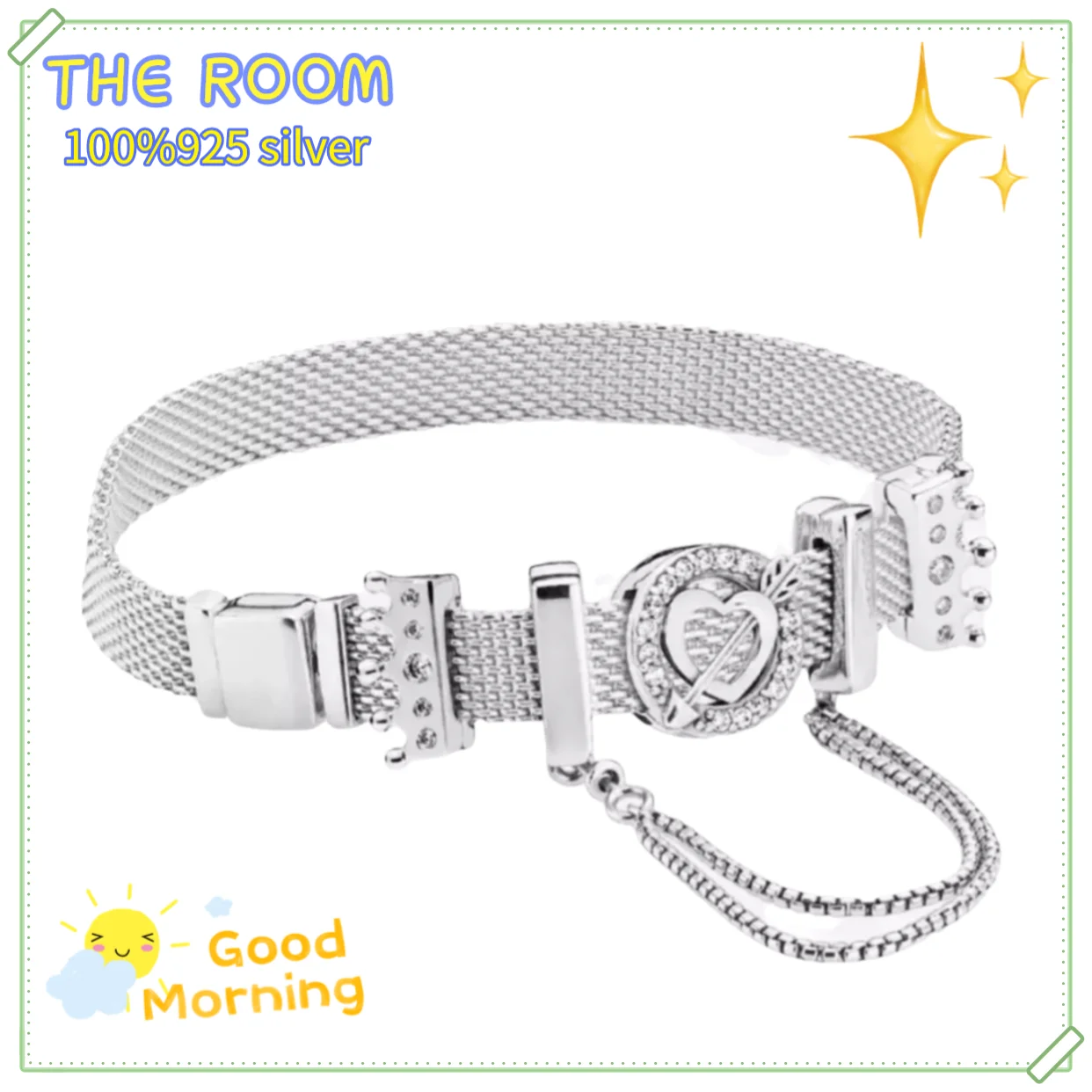 

Best selling Pandora 100% 925 Sterling Silver Charm Bracelet Cubic Zircon buckle reflective Bracelet fit women's jewelry