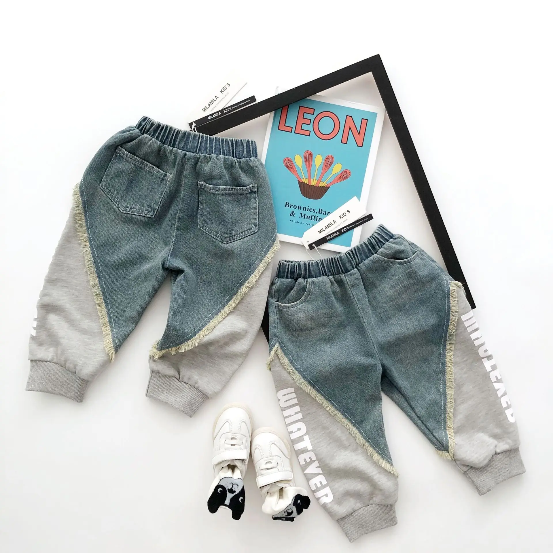 

Tonytaobaby Весенние новые джинсы для мальчиков и девочек детские брюки для девочек