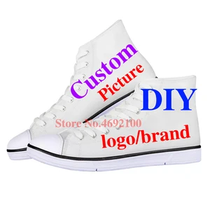 Woman Sneaker Free Custom Your Logo Image Brand Female Casual Vulcanize Zapatos High Top Shoes Size 