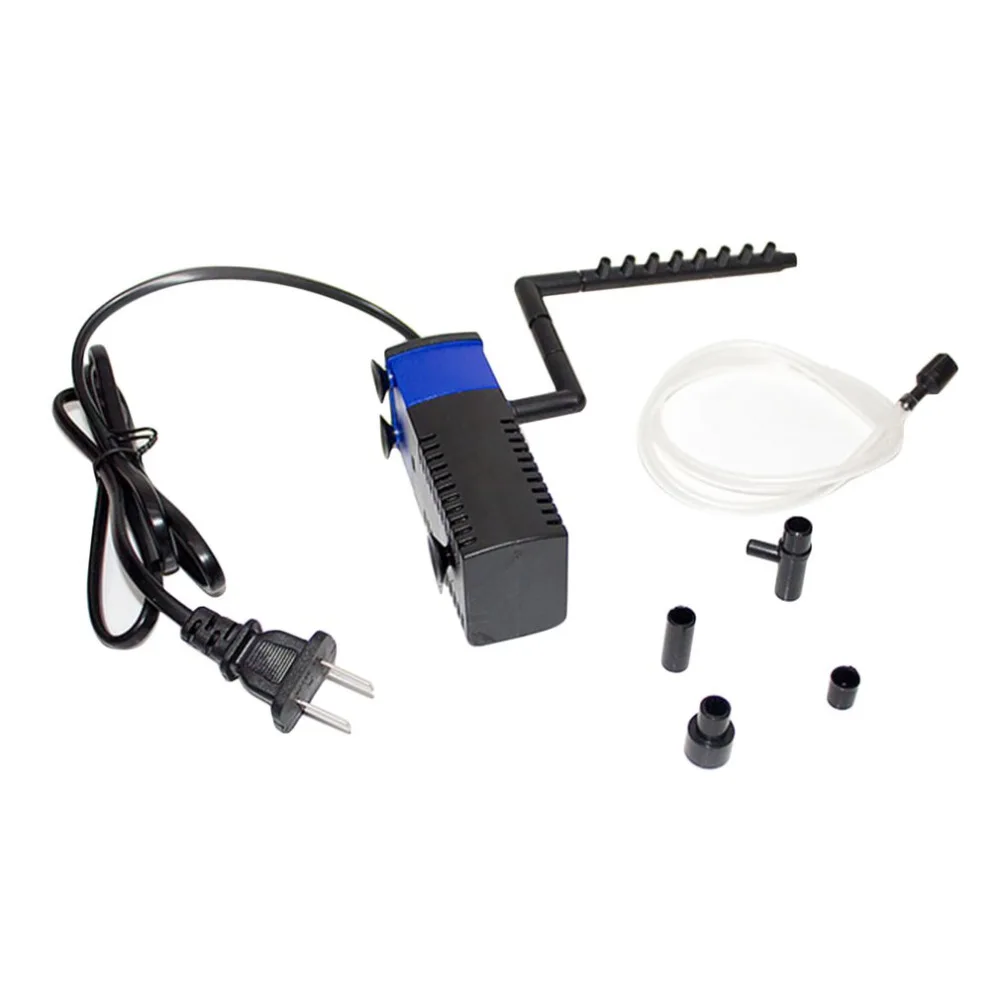 Mini Multi-function 3 in 1 Aquarium Internal Oxygenation Increaser Filter 4W Fish Tank Submersible Pump Spray Water Purifier | Дом и сад