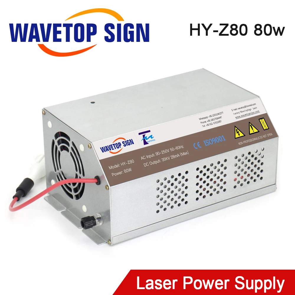 WaveTopSign 80 100 Вт HY Z80 CO2 лазерный источник питания для лазерной гравировки станок