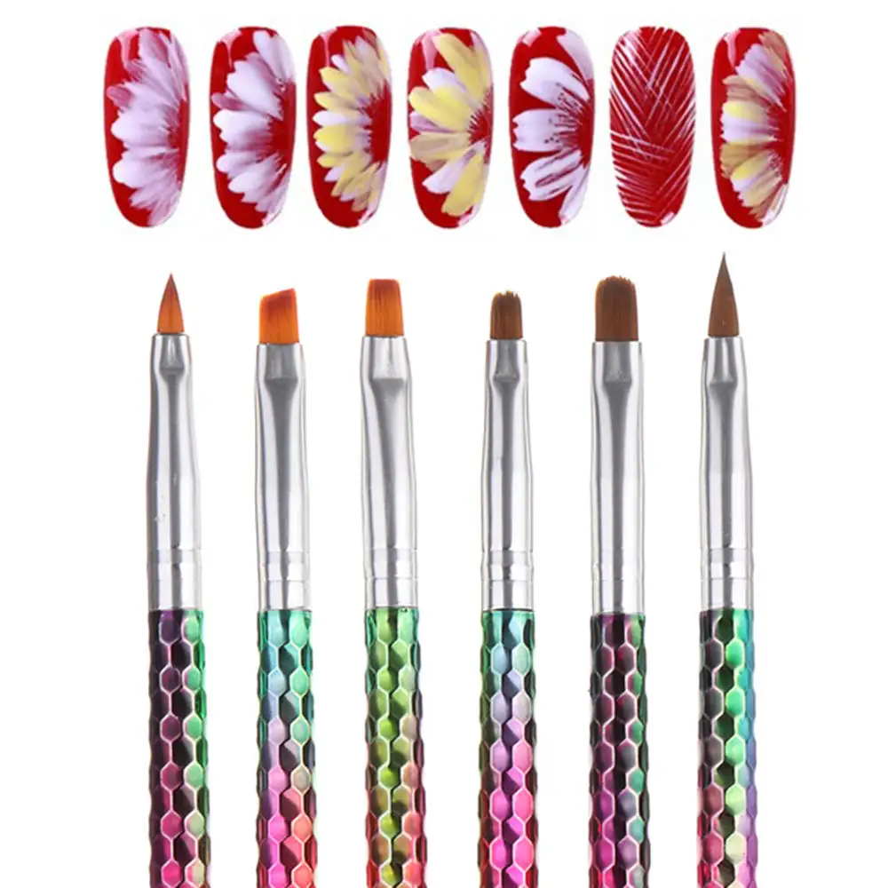 6 шт./лот ручка для ногтей сотовая цветная стержень фототерапия кристальная