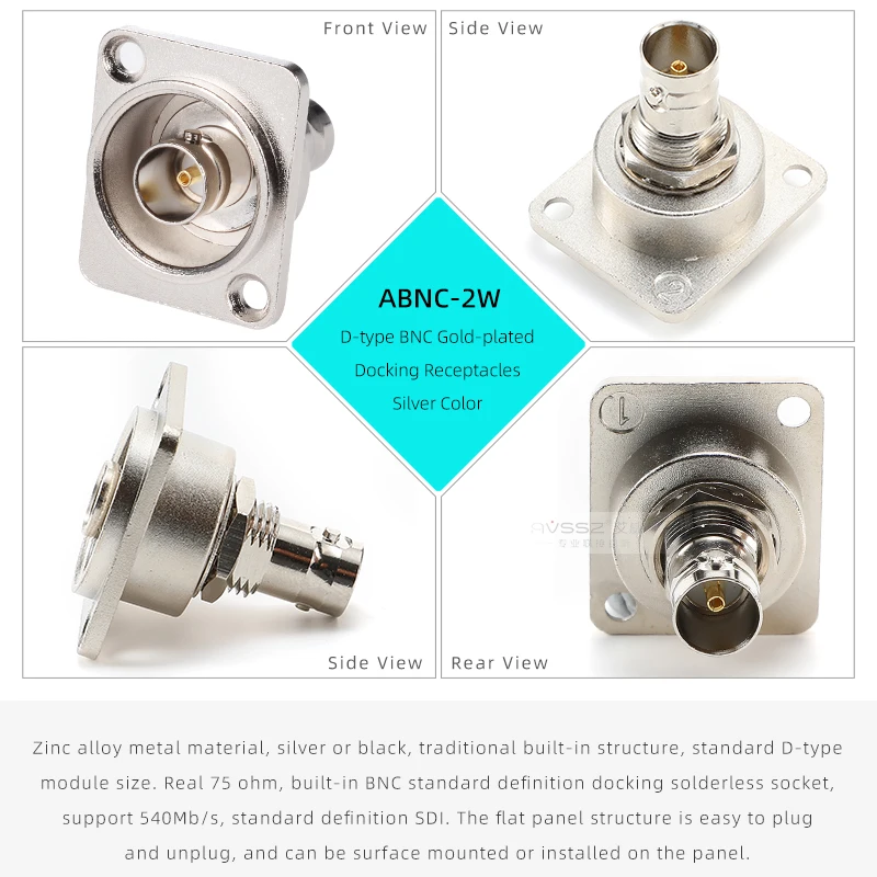 AVSSZ D-типа 75 ом ВНС SD SDI Видео Коаксиальные Разъемы Двухстороннее Соединение Q9 86 Панельное Крепление Припаянная Женская Розетка.