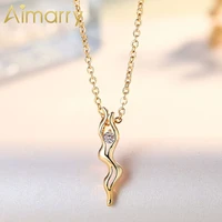 aimarry 925 sterling silver 18k gold charm aaa zircon pendant necklace for women fashion jewelry party engagement wedding gifts