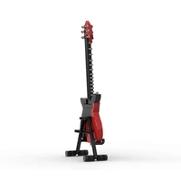 moc 62847 brian may custom built guitar red special display stand building blocks guitar toy building block for children gift