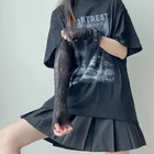 Черные винтажные прозрачные Готические перчатки в виде паука для косплея, солнцезащитные перчатки с длинными рукавами, перчатки в стиле хаки, темные панковские перчатки для девочек Jk