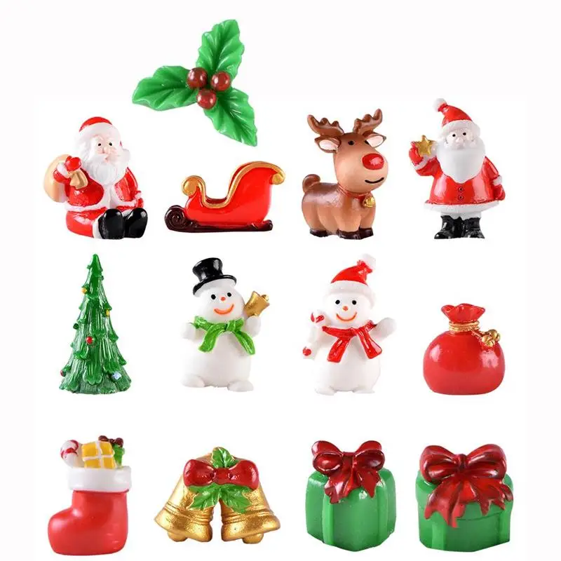 

9/13 шт., миниатюрные рождественские украшения в виде Санта-Клауса, снеговика