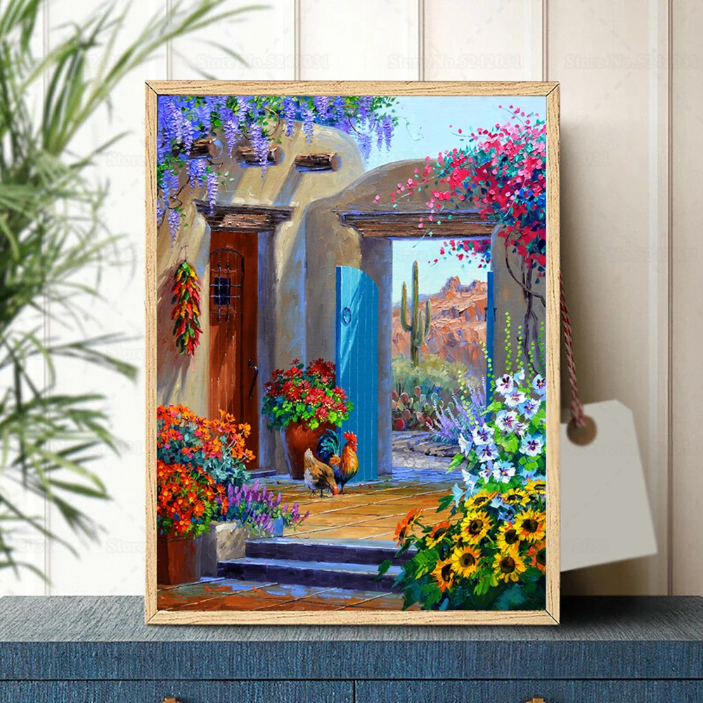 Картина из страз 5D Desert Garden вышивка квадратными стразами пейзаж пустыни петух
