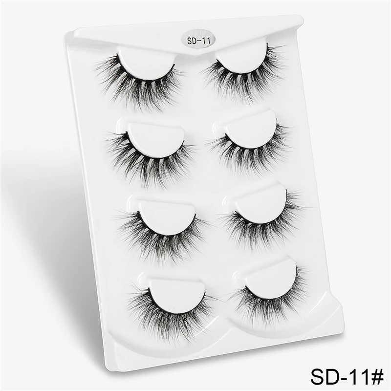 SD11-1 2/4 пар 8D искусственные норковые ресницы натуральные длинные 8D накладные ресницы перекрестного дизайна накладные ресницы ручной работы maquillaje - Цвет: SD11-1