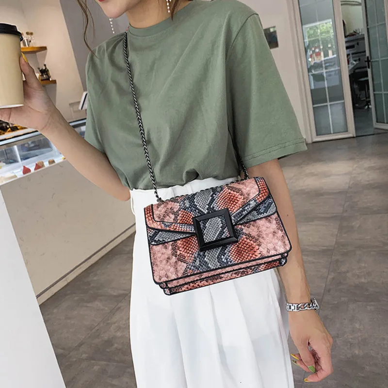 BXX Sac / 2019 Fashion Autumn Winter Luxury Women's Handbags Designer Snake Pattern Chain Single Shoulder Messenger Bag ZE938 | Багаж и