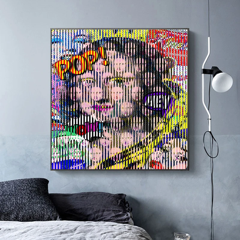 

Digital Love Words Abstract Graffiti Mona Lisa Picture Canvas Wall Art Poster and Prints Painting for Living Room Decoration