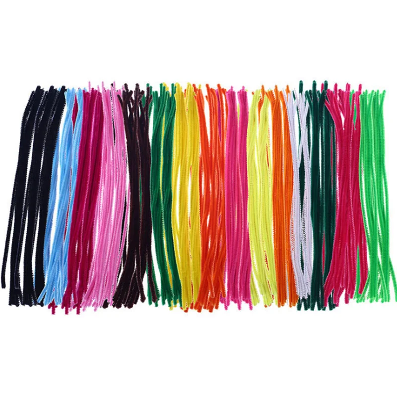 100 штук очистители труб блестящие стебли синели для поделок своими руками украшения необычные детские