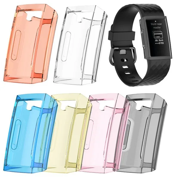 

Силиконовый защитный чехол для Fitbit Charge 4 Charge 4 3, мягкий защитный чехол из ТПУ для браслета ПК, прозрачный чехол