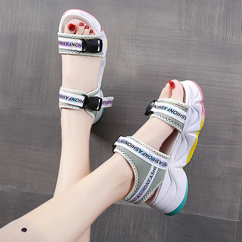 

All-Match Clogs Wedge 2021 Summer Multicolored Sandals Sale Of Women's Shoes Clear Heels Espadrilles Platform Med Muffins shoe I