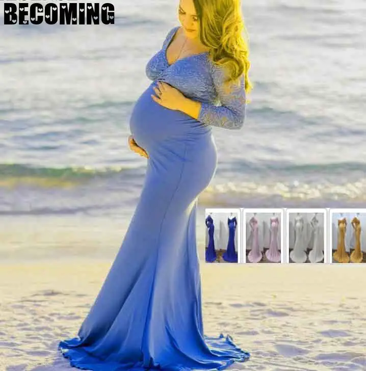 Платье для беременных с длинным рукавом и открытыми плечами|Платья| |