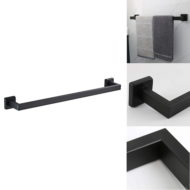 

Bath Towel Rack -Square Base Thicken SUS304 Stainless Steel Towel Bar for Bathroom, Bathroom Accessories Towel Rod