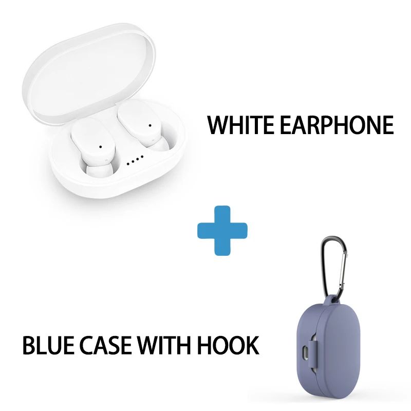 A6S TWS мини наушники Bluetooth 5,0 наушники для Xiaomi для Redmi беспроводные 5,0 TWS наушники с микрофоном для iPhone - Цвет: White Blue Case