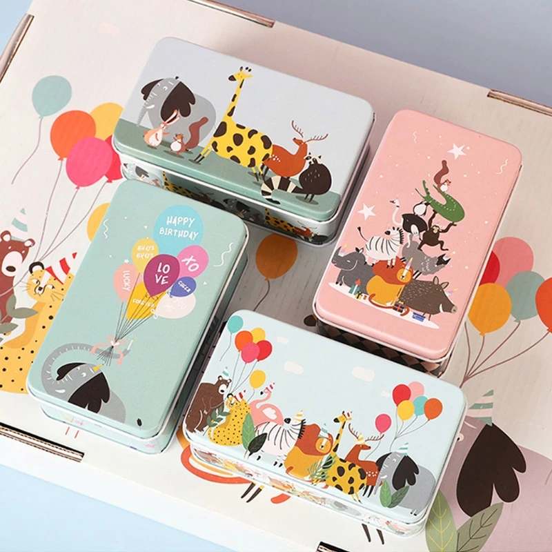

20 Pcs Colorful Cartoon Mini Tin Box Coin Candy Earrings Jewelry Organizer Case 87HA