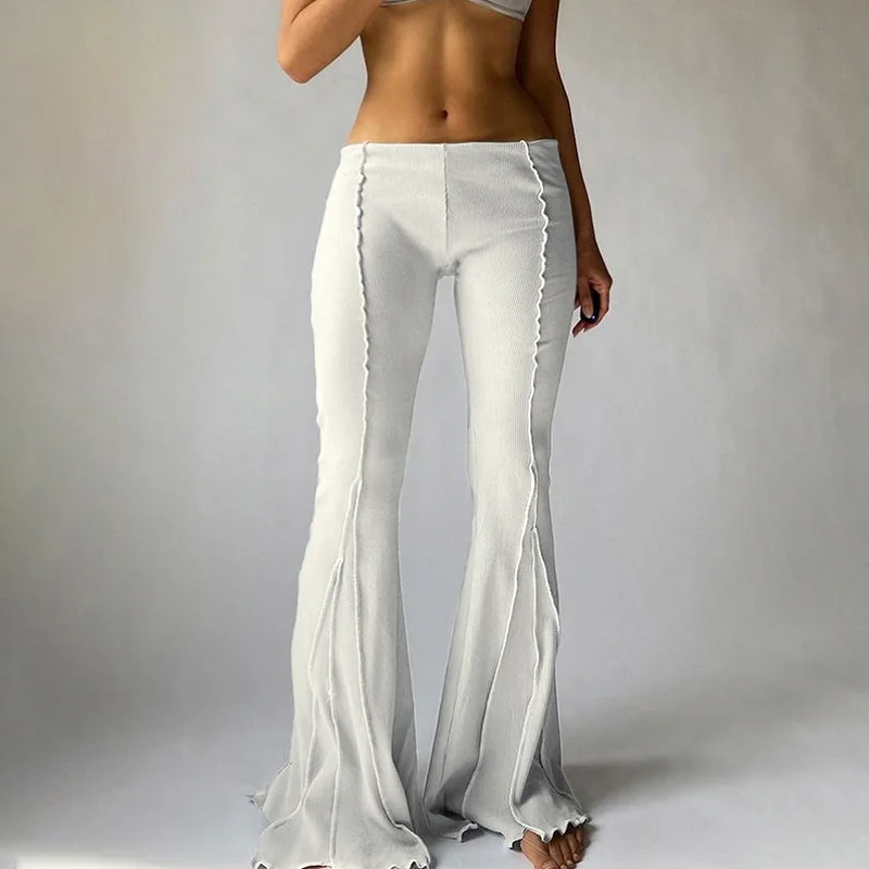 

Adogirl Solid High Waist Bodycon Bell Bottom Pants Women Elegant Long Flare Pants Slim Trousers Streetwear Fashion Leggings