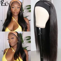 blg straight human hair wigs remy hair headband wigs 14 22 150 density brazilian straight headband wig for black women