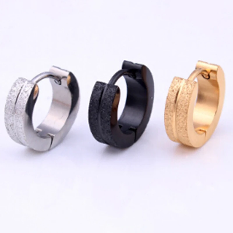 

Fashion Earrings Men's Round Titanium Steel Earrings Men's Jewelry Accessories Hipster Rock Style Punk Circle Earrings For Men