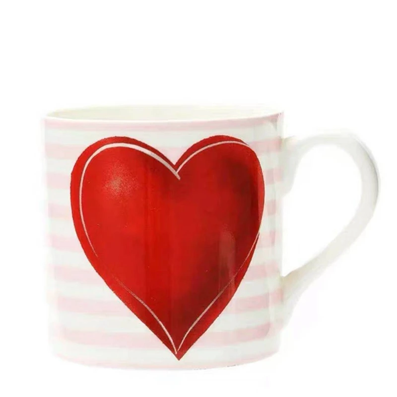 

Nordic creative bone China mug girl heart painted ceramic coffee mug woman office water mug