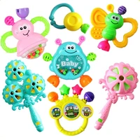 7 pcs teether rattles cute cartoon animal hand bells rattle early learning educational toys for newborn baby toys 0 12 months