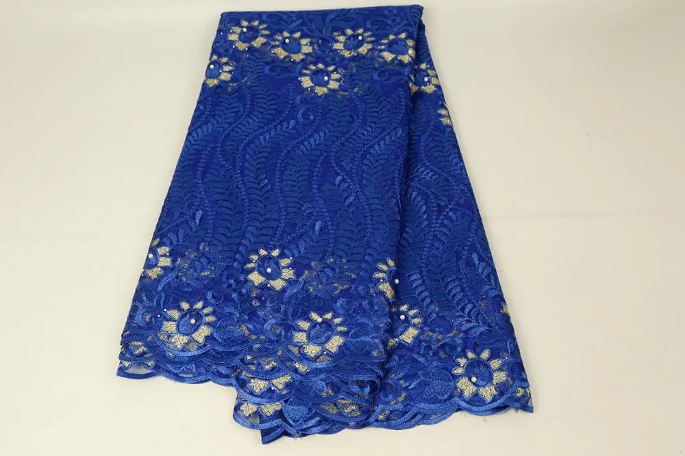 Высококачественная зеленая африканская кружевная ткань из бисера 2019