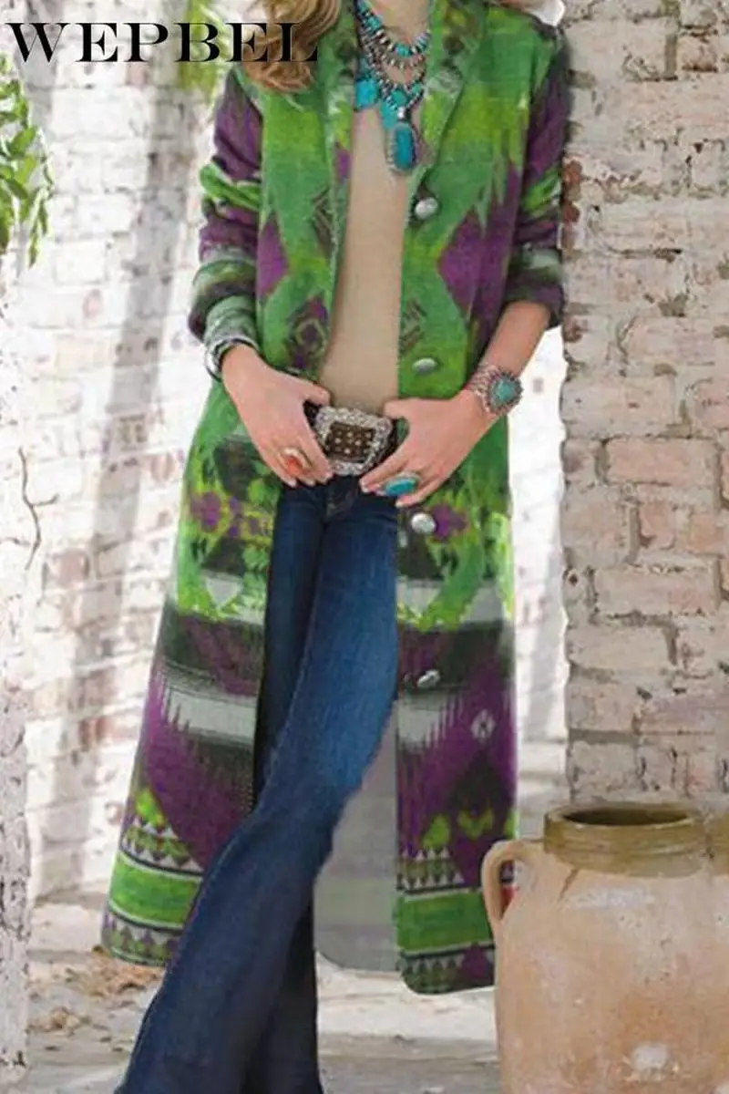 

Mandylandy Autumn Winter Loose Long Sleeve Cardigan Patchwork Women Lapel Blazer Jacket Coat Women's Clothing