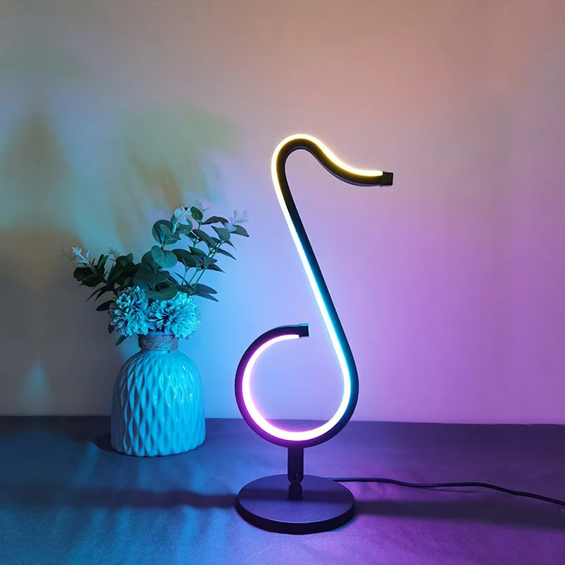 

Musical Note RGB Symphony Atmosphere Table Lamp With Remote Control Simple Night Light Christmas Bedroom Bedside Lamp
