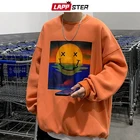 Толстовка LAPPSTER мужская оверсайз, уличная одежда в стиле харадзюку, свитшот с графическим принтом, винтажная кофта в стиле пэчворк, 2022