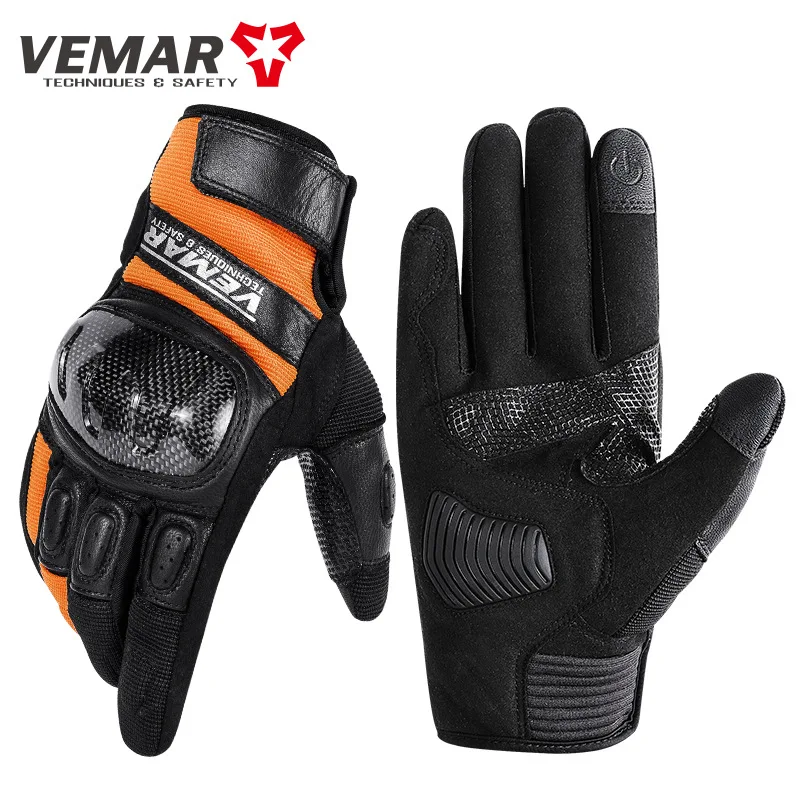 Кожаные перчатки Moto Vemar для мужчин защитные аксессуары мотоциклистов и