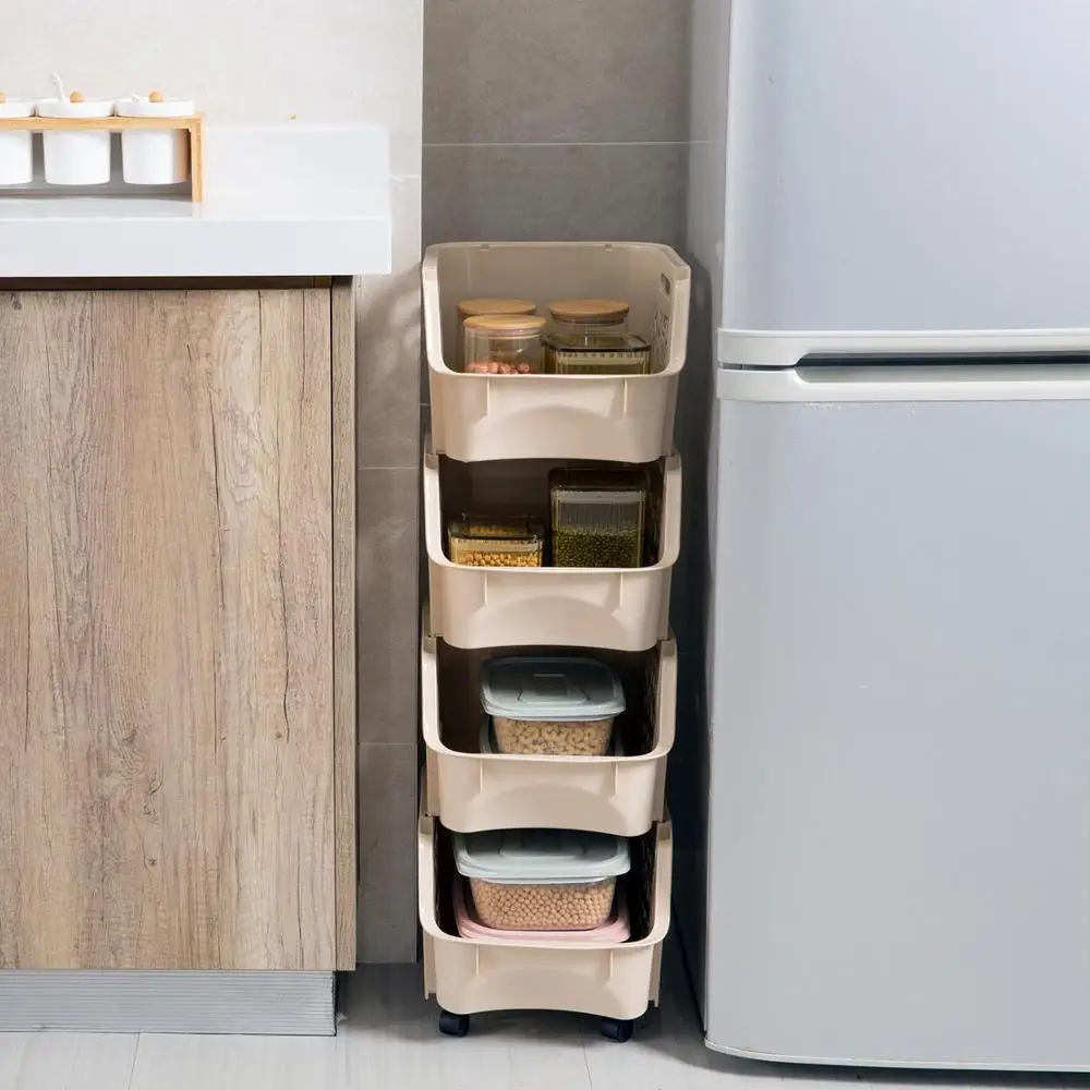 Кухонная Тележка для хранения фруктов и овощей 3/4 ярусов|Корзины хранения| |