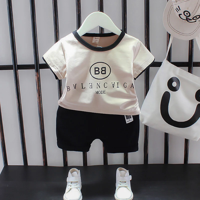 Детский костюм в полоску с мультяшным принтом детская одежда для маленьких