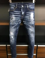 classic authentic dsquared2 ripped jeans for men women biker jacket skinny jeans a399 new 2021