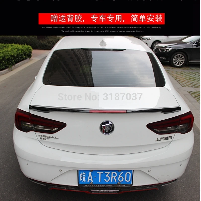 

For Buick Regal Spoiler 2017 - UP ABS Plastic Rear Roof Spoiler Wing Trunk Lip Boot Cover Car Styling