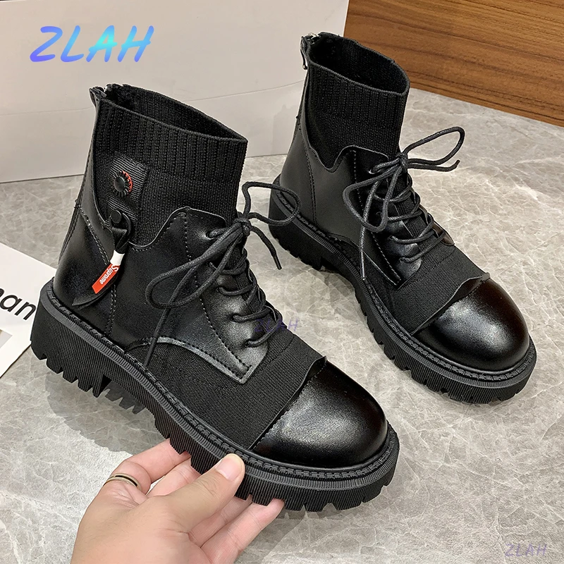 

Женские модные ботинки, женские короткие ботинки из лакированной кожи, женские короткие ботинки с круглым носком на низком каблуке, зимние ...