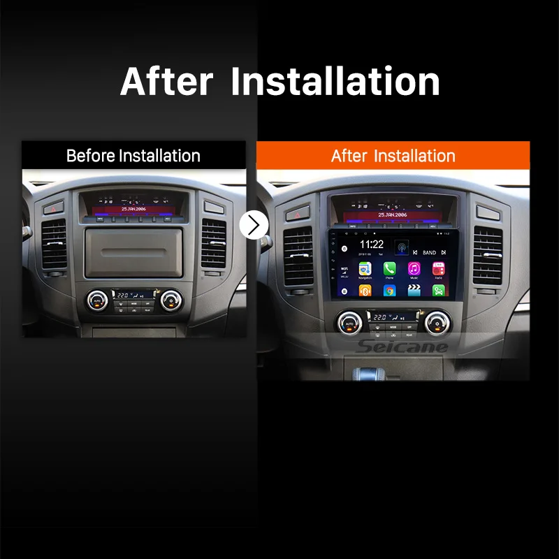 Seicane Android 9 0 дюймов 2Din автомобильное радио для Mitsubishi PAJERO V97/V93 2006 2007 2008 2009 2010 2011 2012 2013