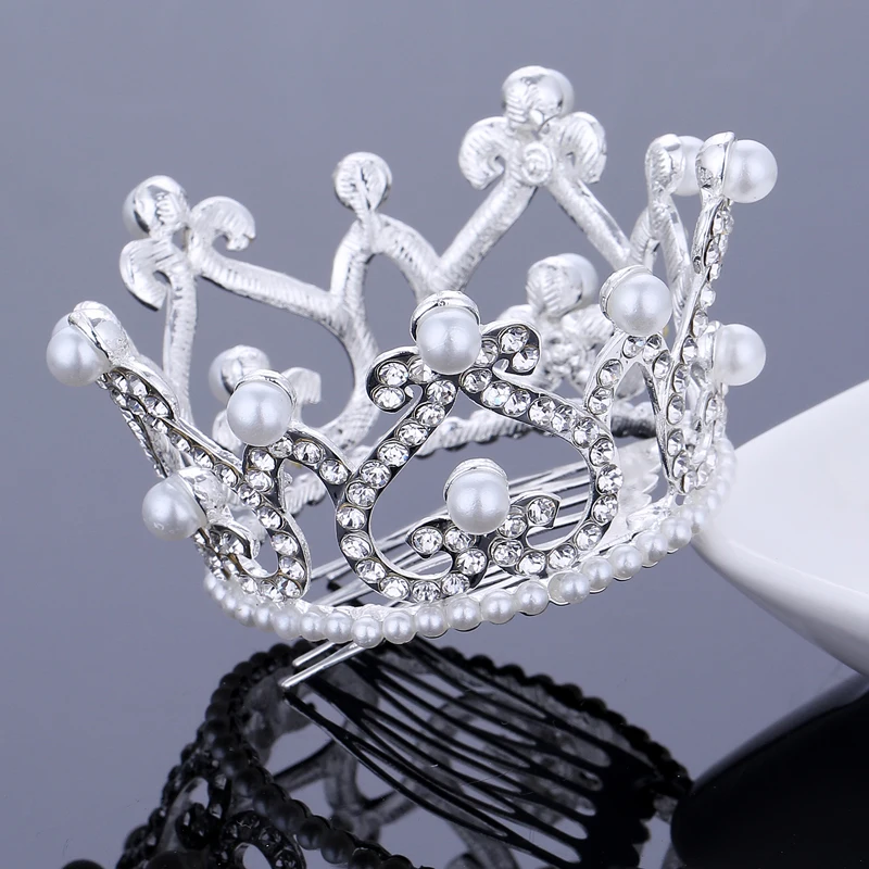 model 15 silver TDQUEEN, круглые свадебные диадемы и короны, покрытые серебром и золотом, свадебные аксессуары для волос для женщин - Окраска металла: model 15 silver